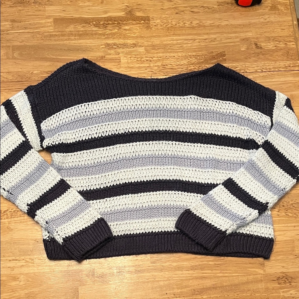 Hollister Striped Knit off the shoulder Sweater